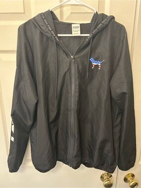 Victoria's Secret PINK American Flag Windbreaker Anorak Jacket - Medium/Large